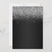 Sparkly Silver Glitter Black Gradient Sweet 16 Einladung (Rückseite)
