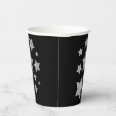 Sparkly Silver Stars Christmas holidays black Pappbecher (Rechts)