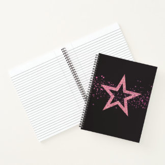 Sparkly Star Baby Pink pretty Notizblock