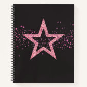 Sparkly Star Baby Pink pretty Notizblock (Vorderseite)