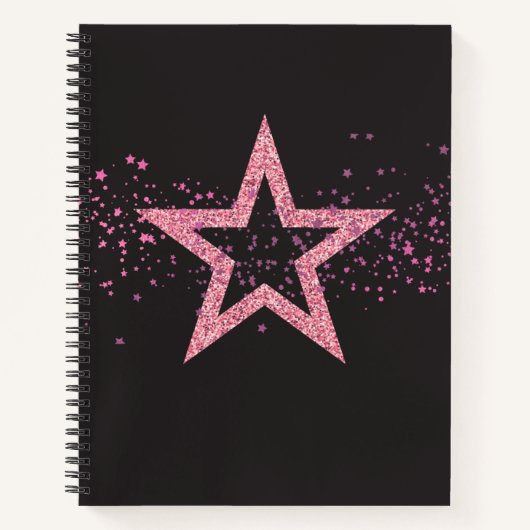 Sparkly Star Baby Pink pretty Notizblock (Vorderseite)