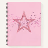Sparkly Star Baby Pink pretty Notizblock (Vorderseite)