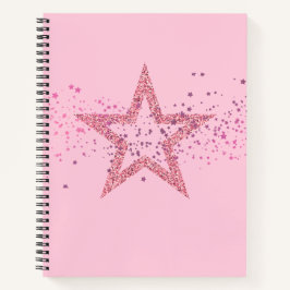 Sparkly Star Baby Pink pretty Notizblock