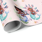 Sparkor American Mermaid Wrapping Paper Geschenkpapier (Rolleneckpunkt)