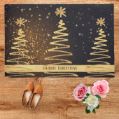 Sparkor goldener Baum Weihnachtssterne Luxus Fußmatte