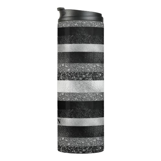 Sparkor in Silber und Schwarz Thermosbecher (Nach rechts gedreht)