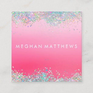 Sparkor Pink Beauty Stylist Square Business Card Quadratische Visitenkarte