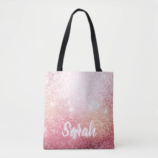 Sparkrosa Glitzer-Design Tasche (Vorderseite)
