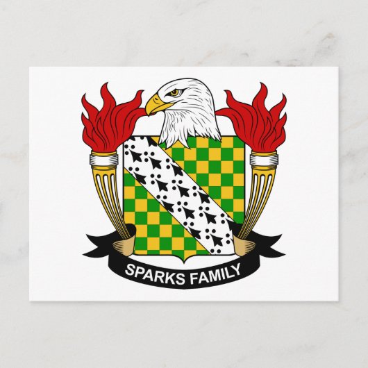 Sparks Familienwappen Postkarte (Vorderseite)
