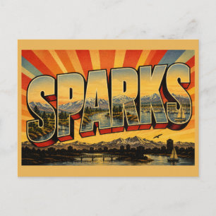 Sparks Nevada Truckee River Sierra Mountains Kunst Postkarte
