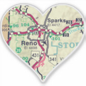Sparks NV und Reno Vintag Map Aufkleber (Vorderseite)
