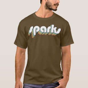 Sparks Retro Rainbow Typografie Faded Style T-Shirt