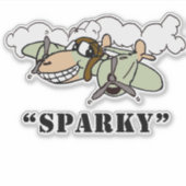 "Sparky"-Cartoon P-38 Ausschließliches Design Aufkleber (Vorderseite)