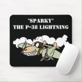 "Sparky" der Blitzlicht-Cartoon P-38 Mousepad (Mit Mouse)