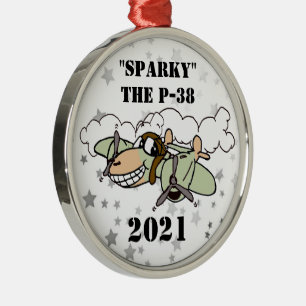 Sparky" der P-38 Blitzgerät Cartoon Metal Ornament Aus Metall