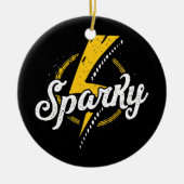 Sparky Electrician Funny Lineman Vater Retro Keramik Ornament (Vorne)