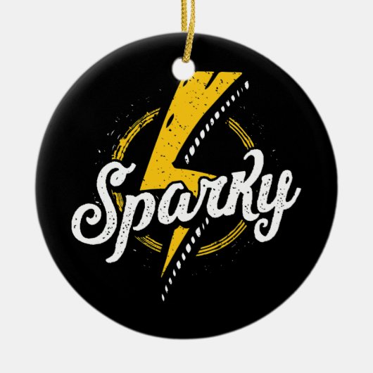 Sparky Electrician Funny Lineman Vater Retro Keramik Ornament (Vorne)