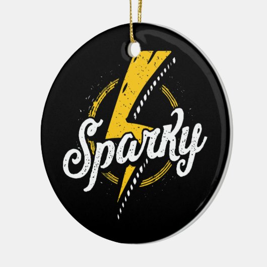 Sparky Electrician Funny Lineman Vater Retro Keramik Ornament (Links)