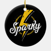 Sparky Electrician Funny Lineman Vater Retro Keramik Ornament (Hinten)