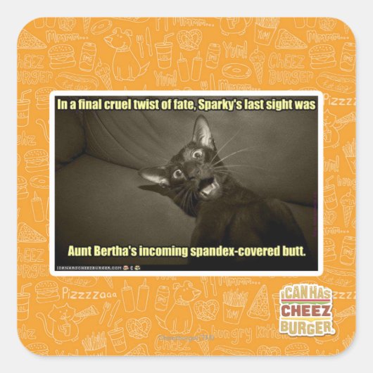 Sparkys letzter Blick Quadratischer Aufkleber (Vorderseite)