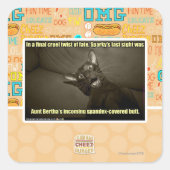 Sparkys letzter Blick Quadratischer Aufkleber (Vorderseite)