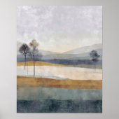 Spärliche Bäume Horizont Minimal Abstrakt Landscha Poster (Vorne)