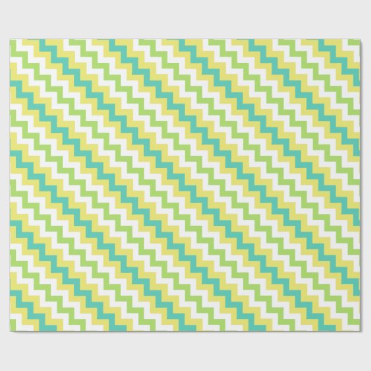 Sparren-Packpapier: Gelb, grün, weiß Geschenkpapier (Flach)