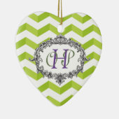 Sparren und ovaler Rahmen mit Monogramm Keramik Ornament (Rechts)