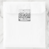 Sparring, 1817 quadratischer aufkleber (Tasche)