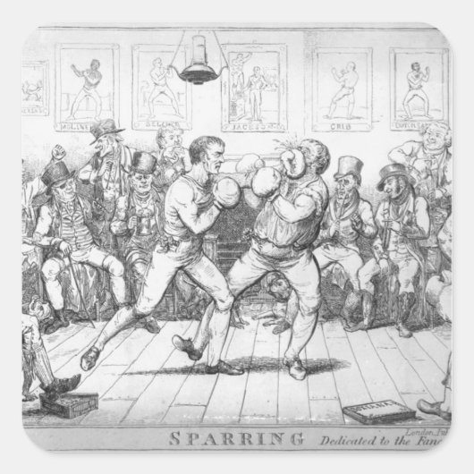 Sparring, 1817 quadratischer aufkleber (Vorderseite)