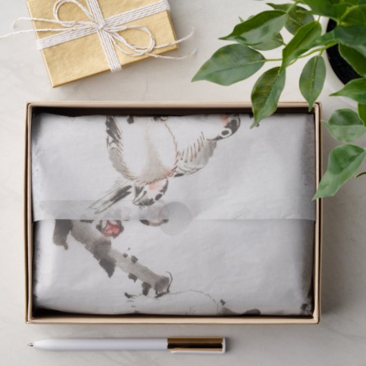 SPARRONE AUF BRANCH-Tissue Seidenpapier (Geschenk)