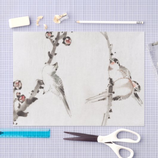 SPARRONE AUF BRANCH-Tissue Seidenpapier (Handwerk)