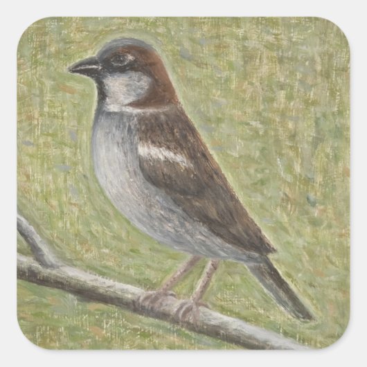 Sparrow 2008 quadratischer aufkleber (Vorderseite)