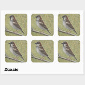 Sparrow 2008 quadratischer aufkleber (Blatt)