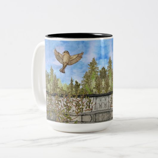 Sparrow-2-Töne-Tasse Zweifarbige Tasse (Vorderseite Links)