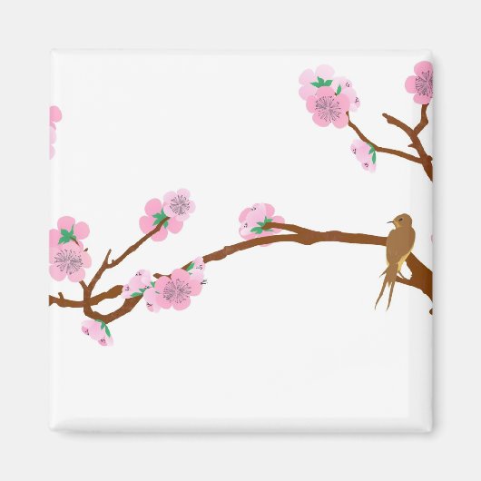 Sparrow auf Baum - Magnet (Vorne)