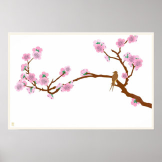 Sparrow auf Baum Poster