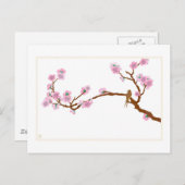 Sparrow auf Baum - Postkarte (Vorne/Hinten)