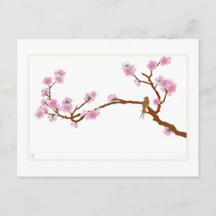 Sparrow auf Baum - Postkarte