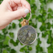 Sparrow auf Branch Foto Birdwatcher Mosaic Bird Schlüsselanhänger (Hand)