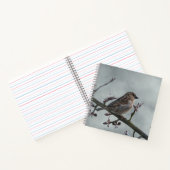 Sparrow auf Branch-Foto Notizblock (Innenseite)