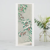 Sparrow auf einem verschneiten Zweig Feiertagskarte (Stehend Vorderseite)