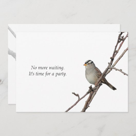 Sparrow auf einer verzweigten Party Einladung (Vorne/Hinten)