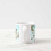 Sparrow auf einer Winterzweigung Espressotasse (Rückseite)