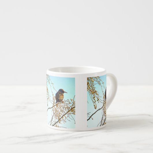 Sparrow auf einer Winterzweigung Espressotasse (Vorderseite Rechts)