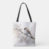 Sparrow auf Frühjahrszweig Tasche (Rückseite)