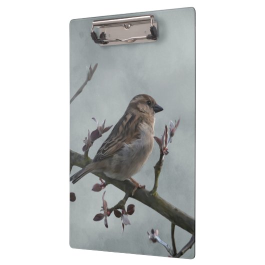 Sparrow auf Zweig Klemmbrett (Links)