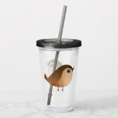 Sparrow Bird-Cartoon Acryltrinkbecher (Rückseite)