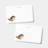Sparrow Bird-Cartoon Ausweis (Vorder- & Rückseite)