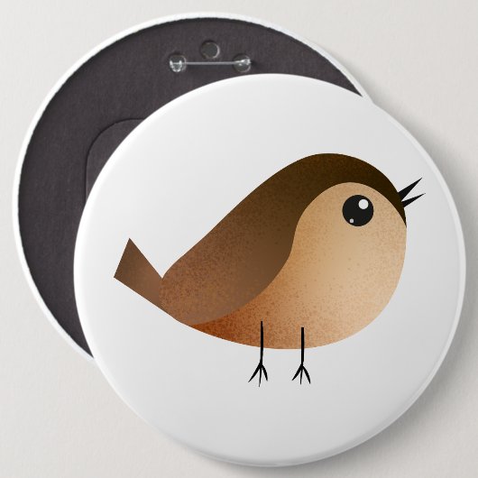 Sparrow Bird-Cartoon Button (Vorne & Hinten)